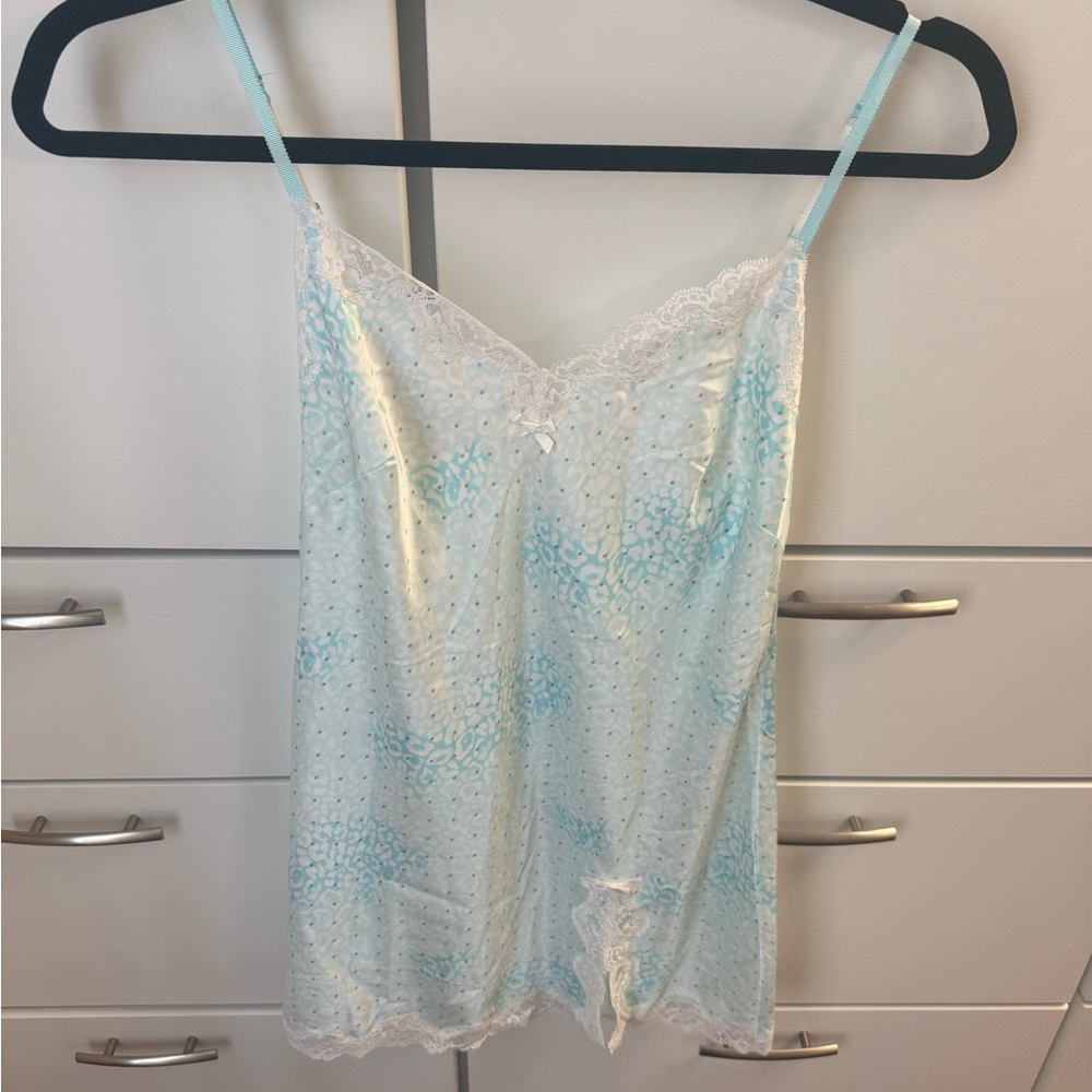 Elegant Lace Trim slip - Light Blue